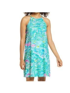 Girls Lilly Pulitzer Margot Sleeveless Dress Gustavia Green Sunshine City